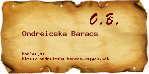 Ondreicska Baracs névjegykártya